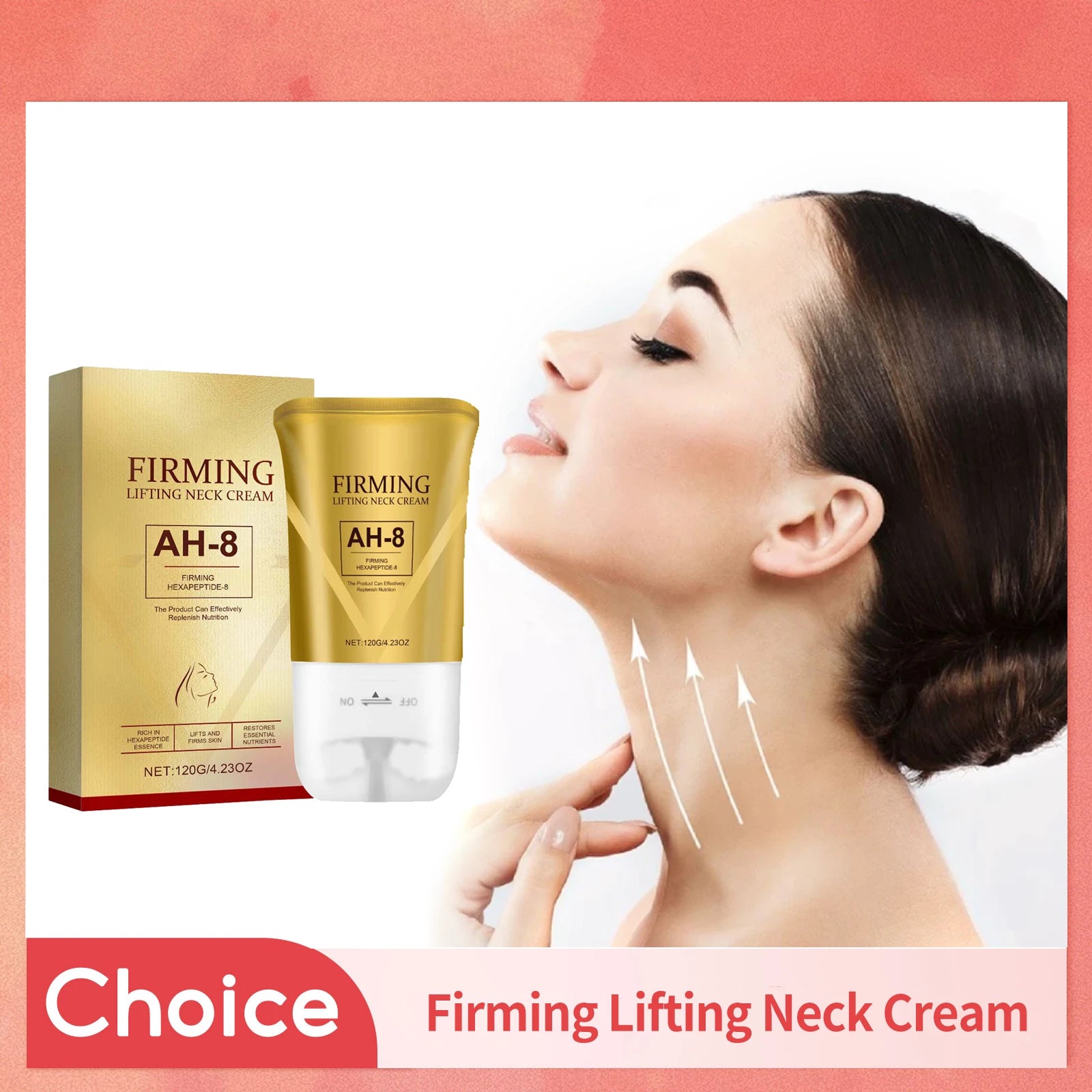 AH-8 Firming Lifting Neck Cream Eliminate Neck Wrinkle Double Chin Tighten Fine Lines Improve Loose Skin Neck Rejuvenation Cream Oasis Select