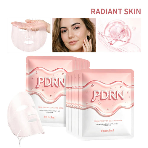 10Pcs Salmon DNA PDRN Pink Vita Coating Sheet Mask Korean Facial Mask Glass Skin Hydrating Firming Balancing Skin Home Skin Care Oasis Select