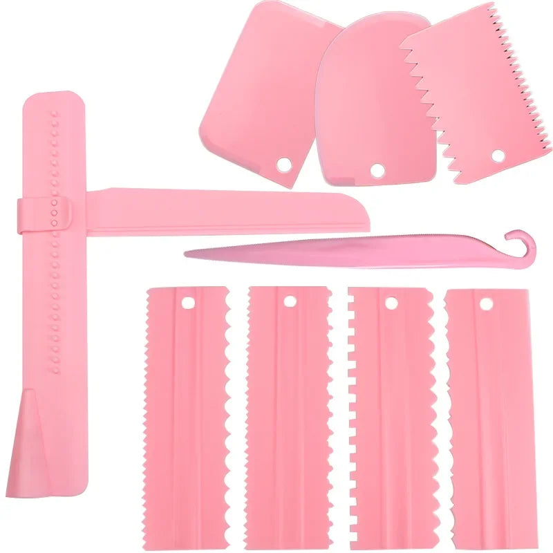 DIY Baking Tools 4pcs/set Cream Scraper PP Cream Smoother Pastry Icing Combs Spatulas Bakery Accessories Cake Decorating Comb Oasis Select