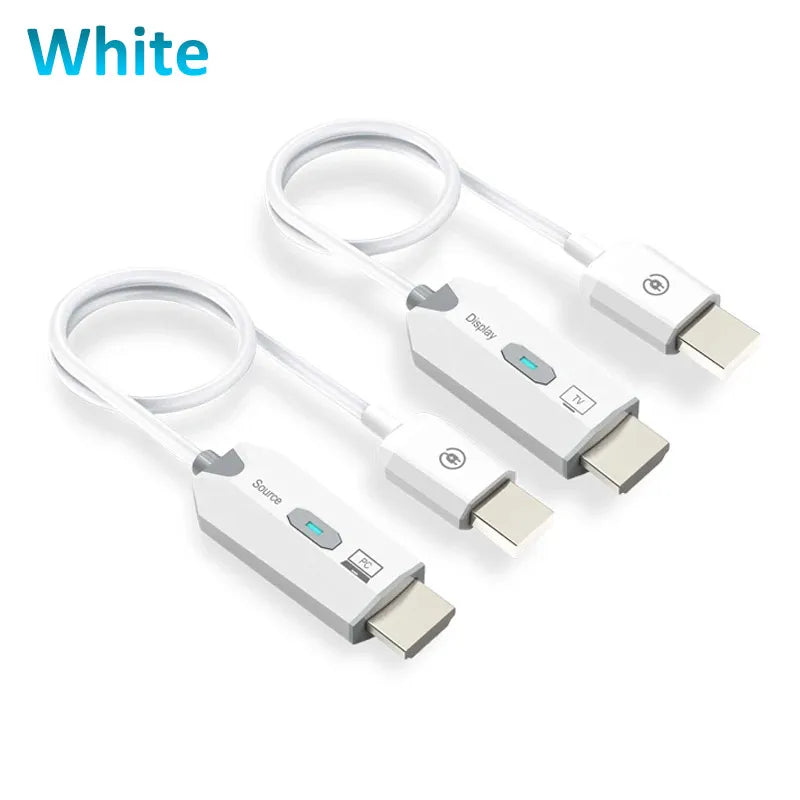 Wireless HDMI-Compatible Transmitter Receiver 1080P@60Hz No Driver Needed Factory Pre-Paired Plug and Play for Projector Monitor Oasis Select White