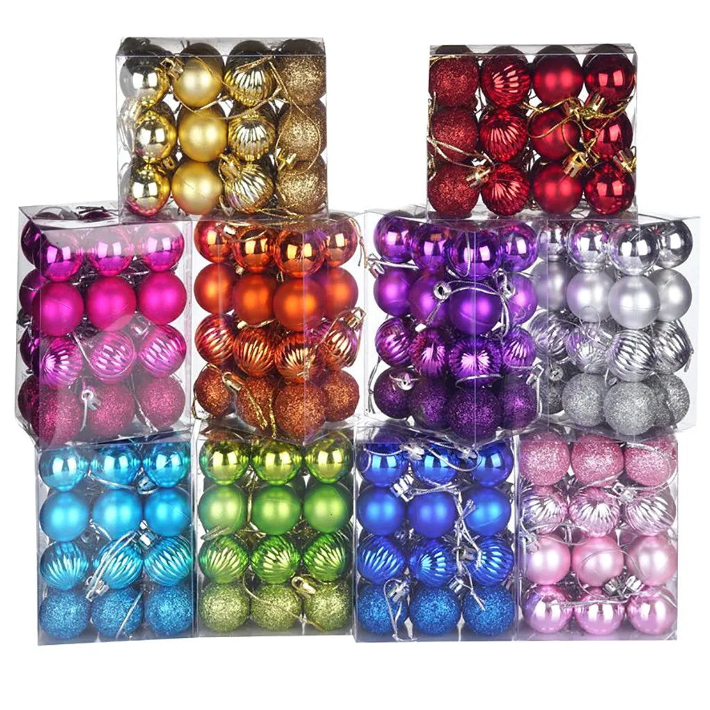 30mm Christmas Xmas Tree Ball Bauble Hanging Home Party Ornament Decor 24pc Tree Decoration Balls Xmas Party Hanging Pendant Oasis Select