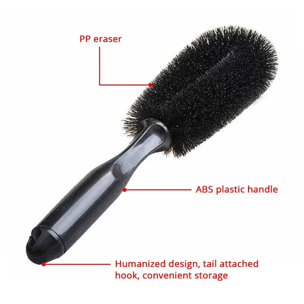 Car Wheel Brush Tire Cleaning Brushes Tools Car Rim Scrubber Cleaner Duster Handle Motorcycle Truck Wheels Car Detailing Brush Oasis Select