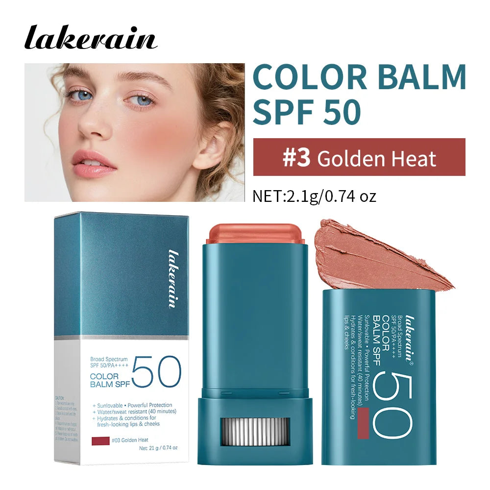 SPF 50 Tinted Blush Stick – Waterproof & Long-Lasting Color