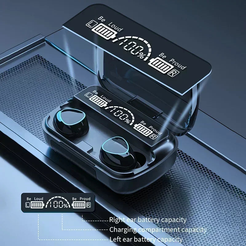 Bluetooth hands-free LED Dispay headset Bluetooth HiFi stereo music wireless earplug waterproof game headset Oasis Select