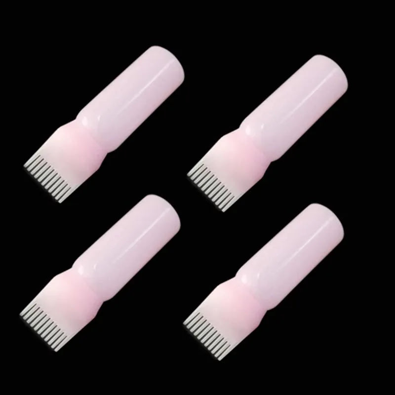 1/2/4pcs Hair Dye Refillable Bottle Comb Professional Salon Hair Oil Applicator Bottles Plastic Dispensing Hairdressing Styling Oasis Select 4pcs pink