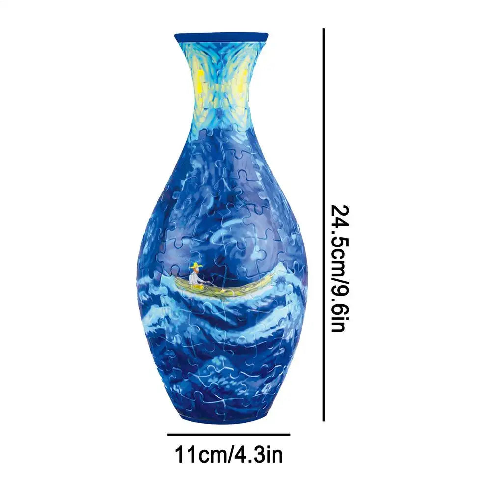 3D Vase Puzzle Puzzle Vase Jigsaw Puzzle Planter Flower Vase Puzzle Made By 160 Curved Puzzle For flower arranging decoration Oasis Select small boat