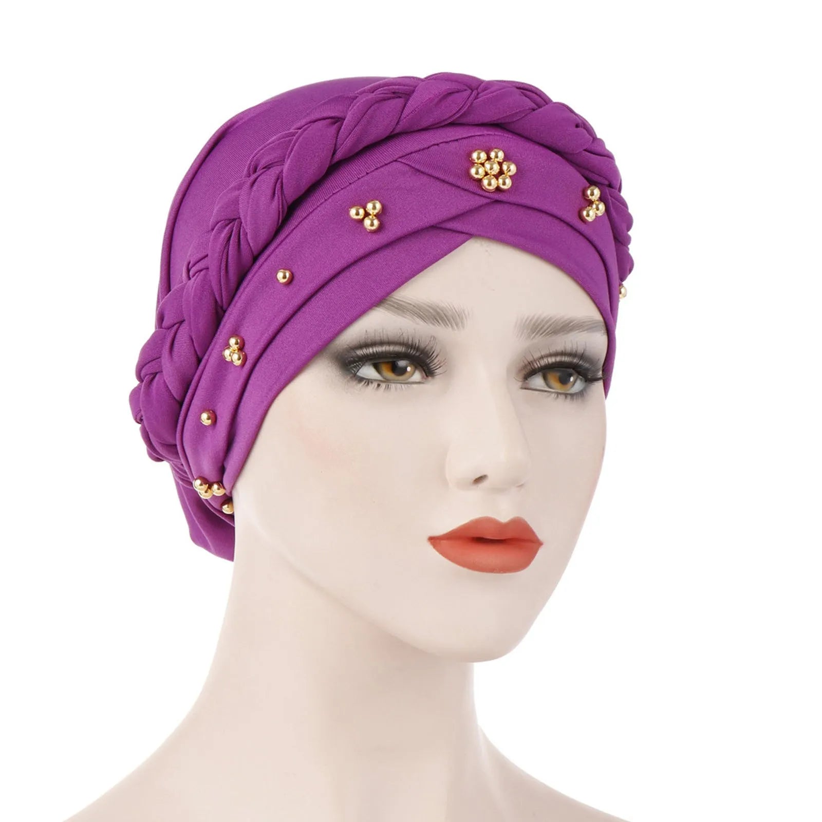 Muslim Women Inner Hijab Turban Bonnet Cap – Pearl Solid Hijab Turban Cap Oasis Select Light Purple