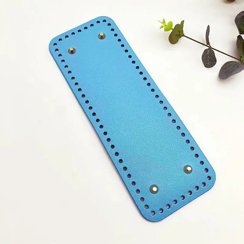 Handmade Rectangular 28 * 10cm Bottom For Knitted Bag PU Leather Pad Handcraft Bag Base With Holes DIY Crochet Bag Bottom Oasis Select Blue