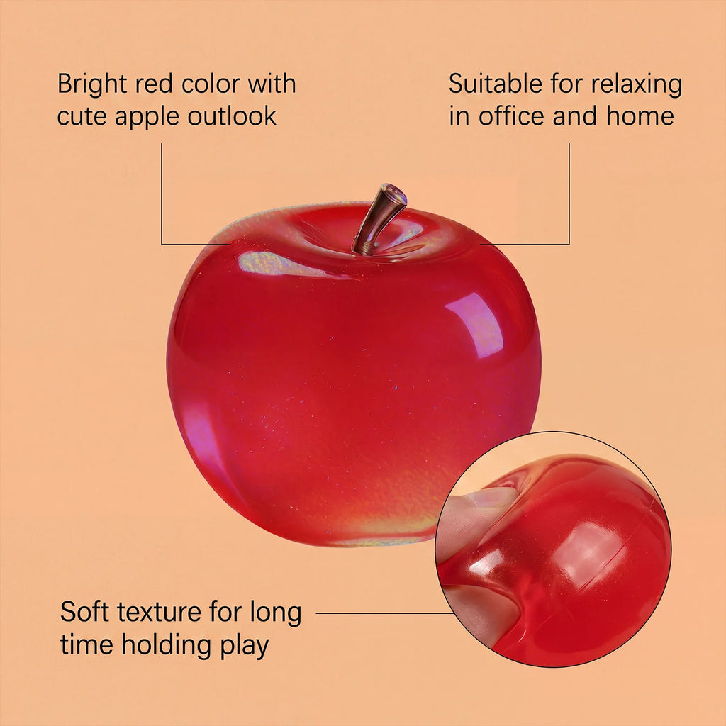 Glitter Crystal Apple Squishy Ball Stress Relief Sensory Fidget Toy Cute Desk Decor For Adults Kids Party Favors Gift Oasis Select