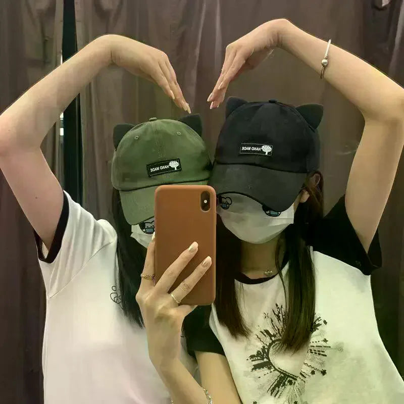 Gorras Embroidered Cat Ear Baseball Cap Women очки солнцезащитные женск 모자 UV Protection Summer Sunhat zomer pet dames Oasis Select