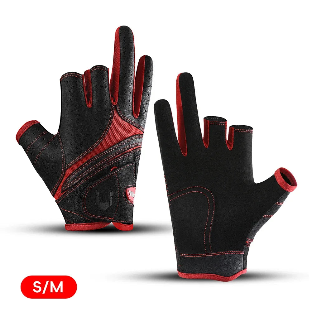 Half Finger Anti-Slip Sports Gloves | PU Leather 2-Piece Set