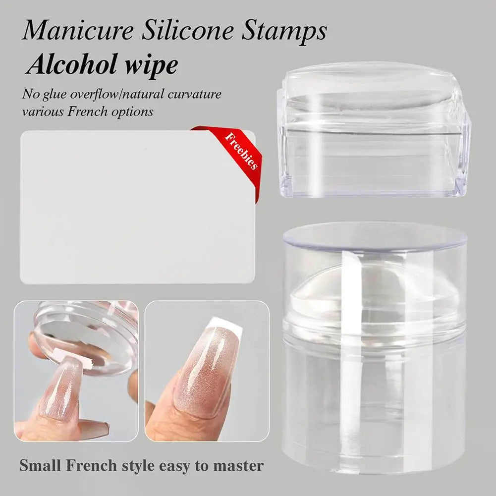 French Nail Art Stamper – Clear Silicone Stamp & Scraper Set Nail Art Stamper Oasis Select