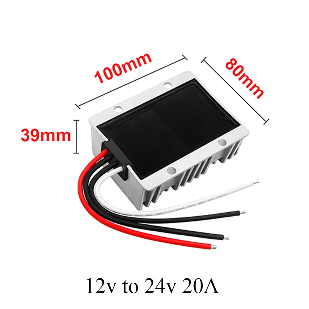 12 volts to 24 volts DC DC Step Up 12v to 24v Voltage Regulator 15A 12A 10A 8A 5A 3A Boost Power Converter Non Isolated CE RoHS Oasis Select 12v to 24v 20A 12V 24V