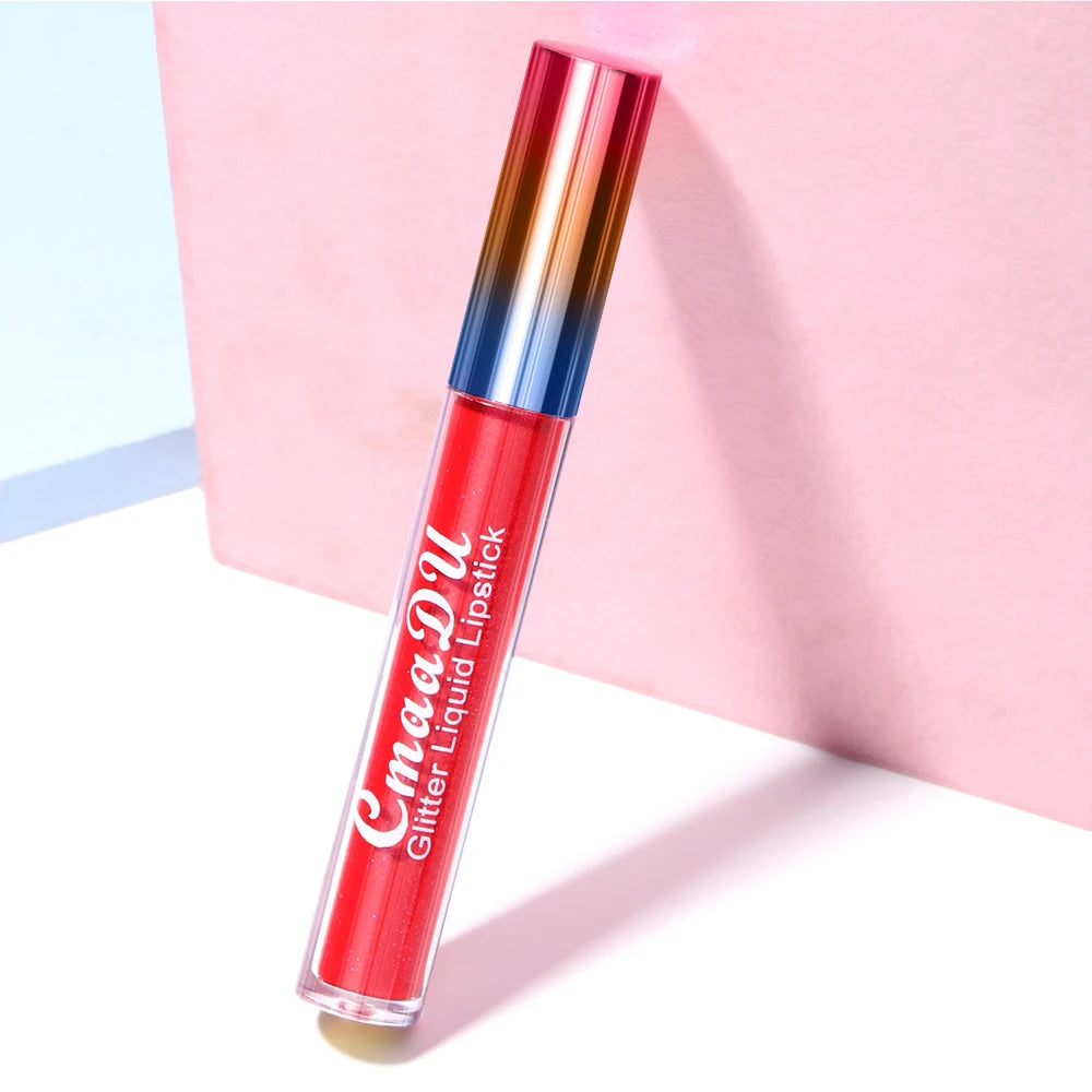 Pearlescent Shimmer Lip Gloss Lipstick Glitter Plumping Waterproof High Shine Lightweight Coral Metallic Y2K Daily Party Makeup Oasis Select