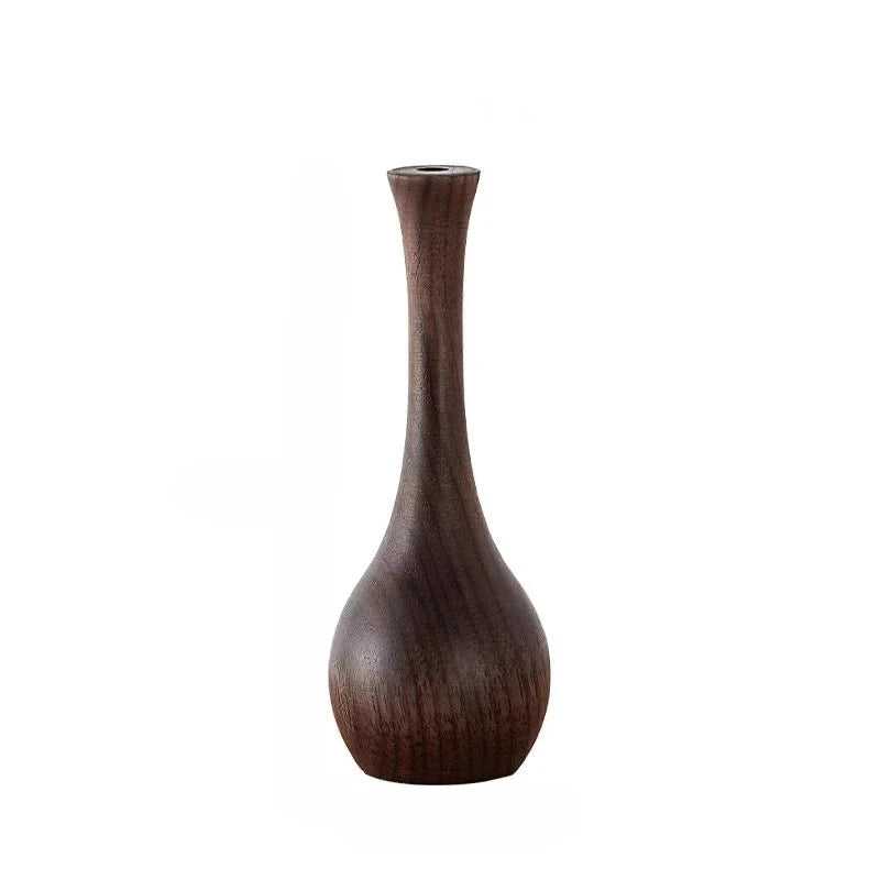 Black Walnut Solid Wood Creative Vase Diffuser Table Top Aromatherapy Decoration Flower Arrangement Decorative Vase Oasis Select