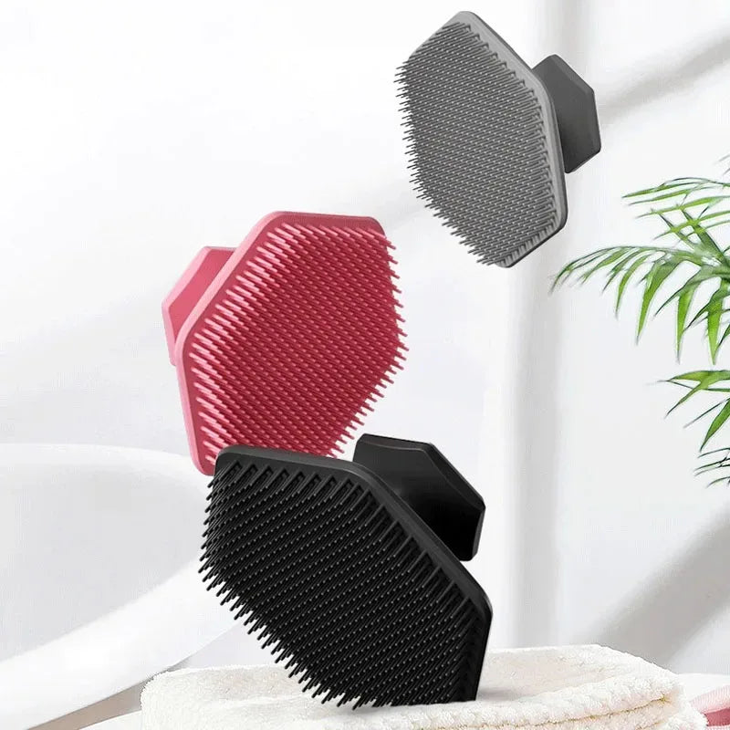 Soft Silicone Beard Shaving Brush with Finger Ring Grip Lathering Tool for Men's Facial Grooming & Shaving Oasis Select