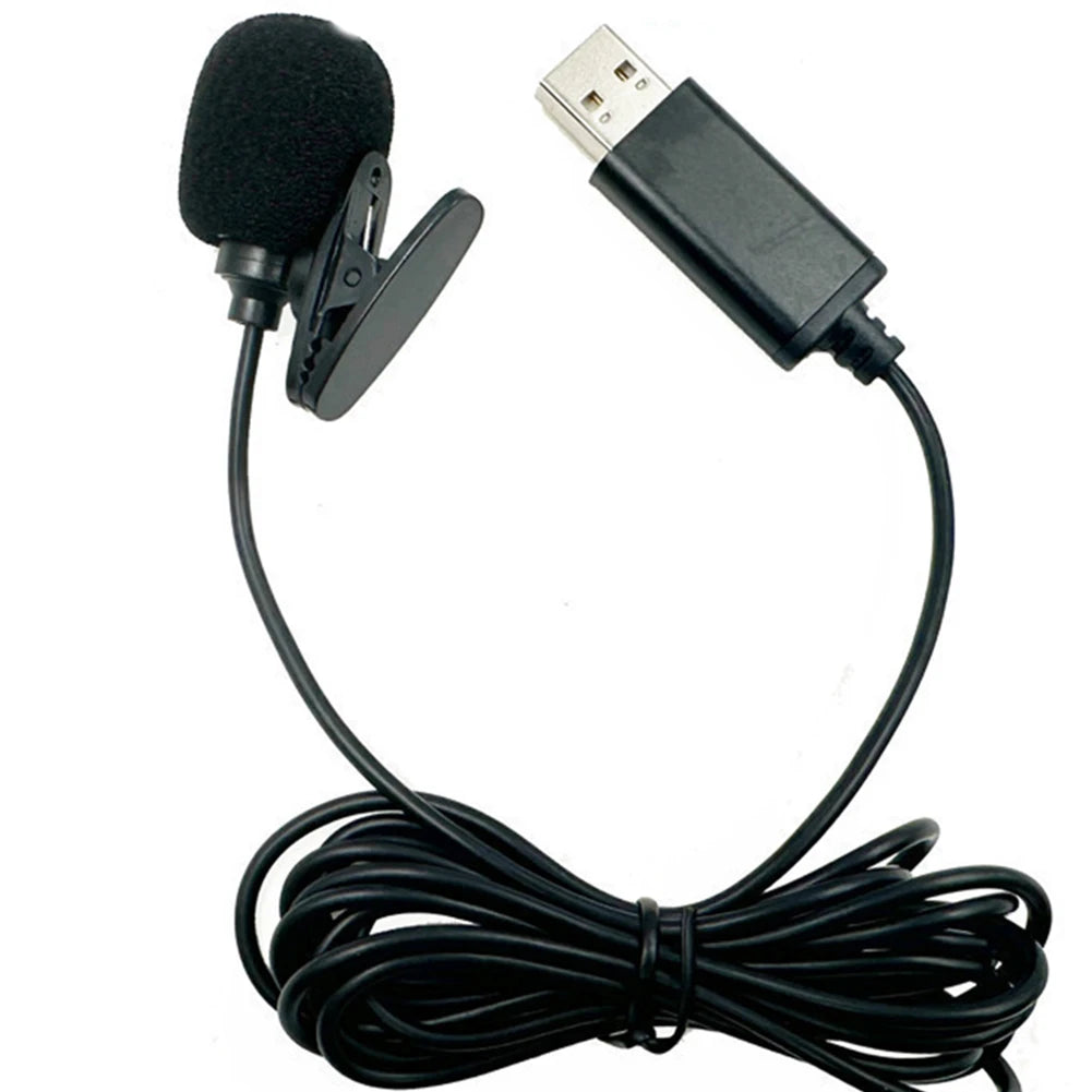 In-Car Recording Smartphone External Microphone Collar Clip Microphone 2m Black 360 Omni-Directional Audio Hands-Free Use Oasis Select