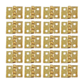 20pcs 10x8mm Tiny Gold/Silver Mini Small Metal Hinge For 1/12 House Miniature Cabinet Dollhouse Furniture Fittings Home Hardware Oasis Select 20PCS 10X8mm gold