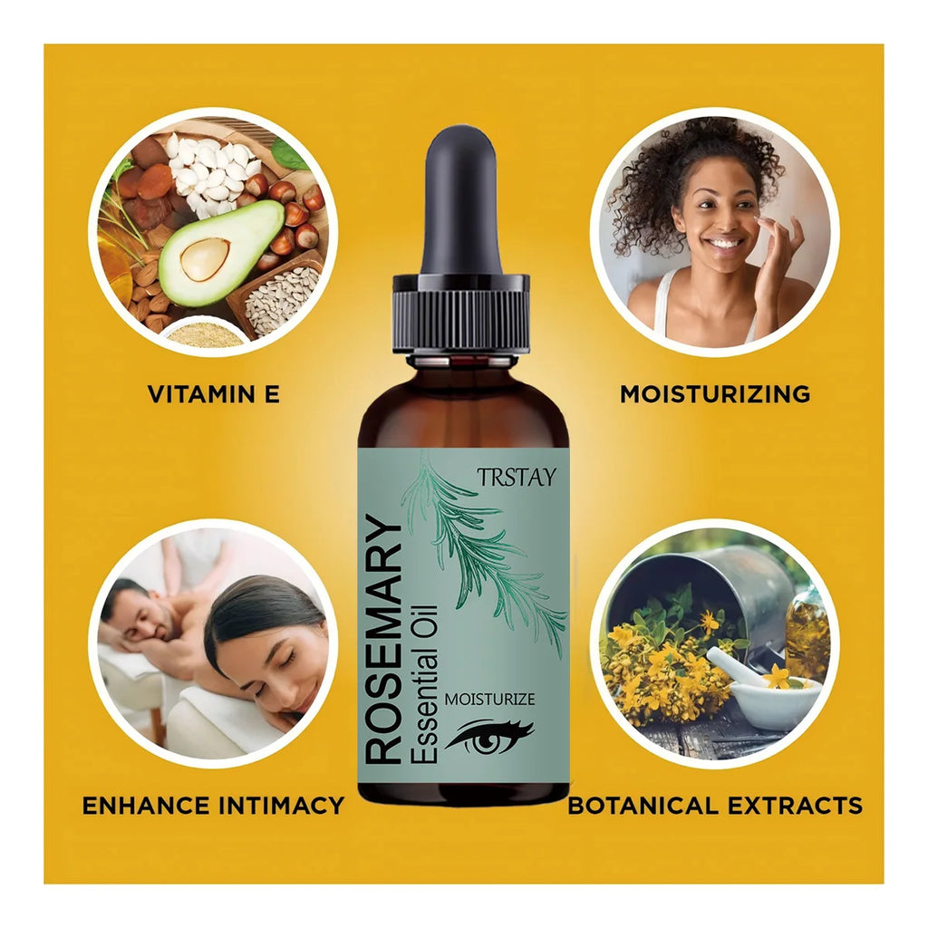 TRSTAY Pure Rosemary Essential Oil – Hair, Skin & Diffuser