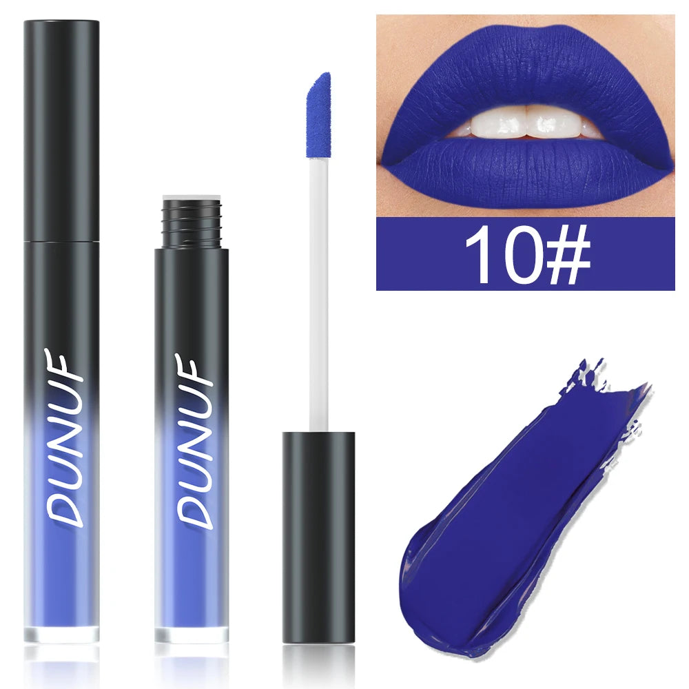 DUNUF Matte Lip Gloss – 32 Colors, Long-Lasting & Moisturizing