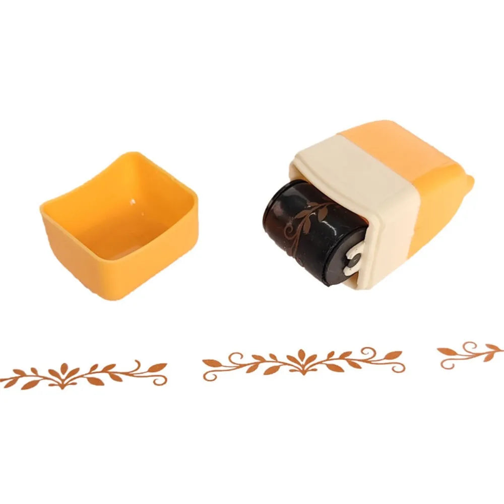 Convenient Lace Rolling Stamp DIY Handcraft Score Printing Pattern Roller Stamp Plastic Roller Sealing Painting Graffiti Gifts Oasis Select Orange