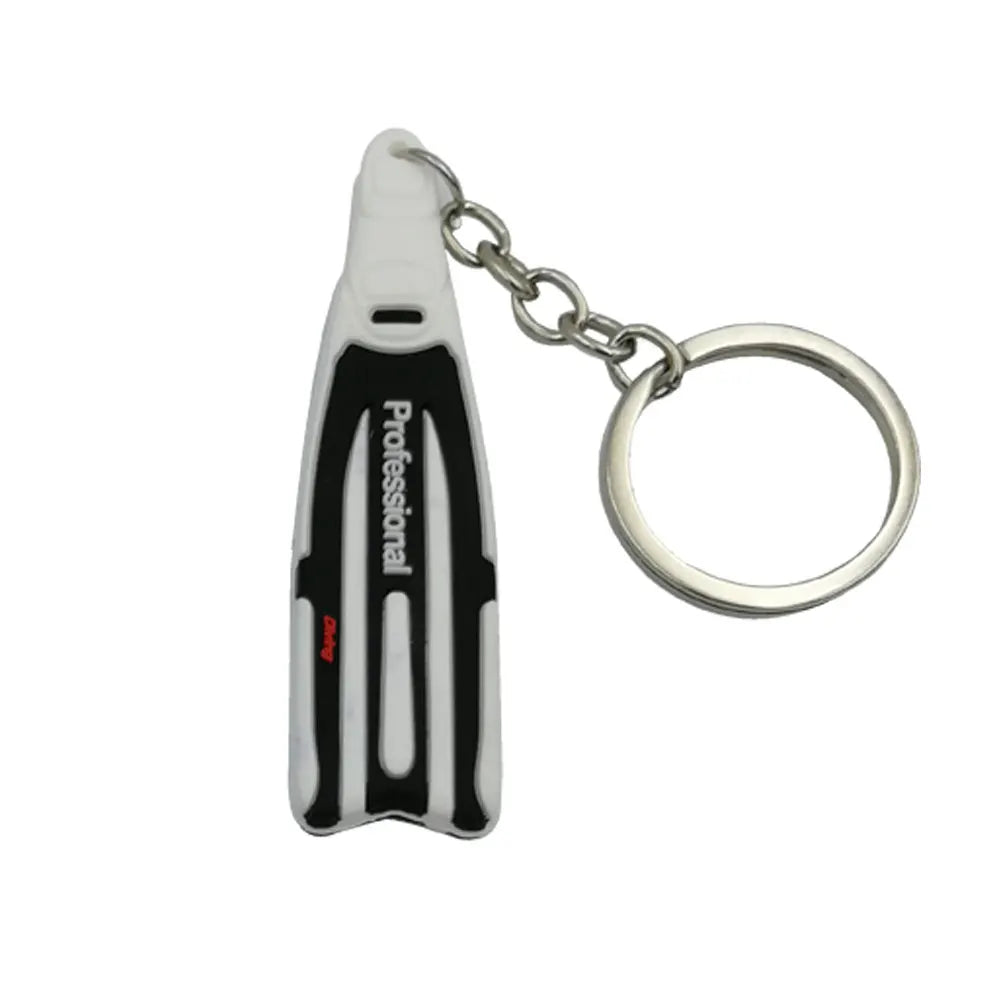 4Colors Mini Scuba Diving Fin Key Chain KeyChain Diver Swimming Gift Key Ring Oasis Select White