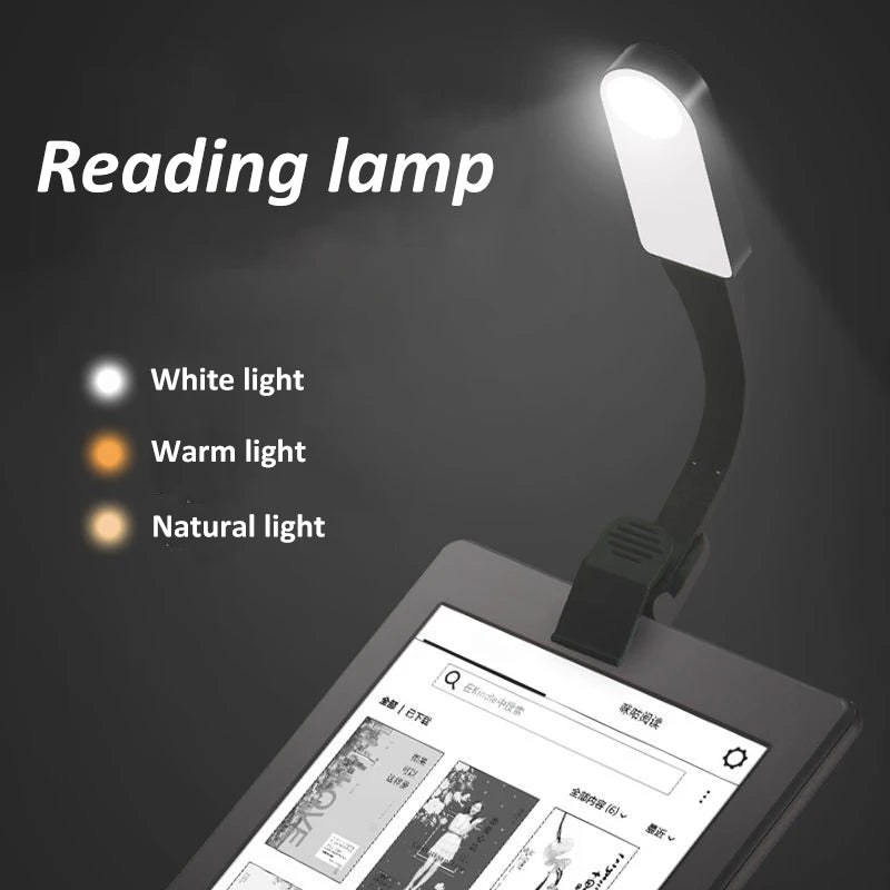 Portable Mini Desk Lamp Student Night Reading Light USB Charging LED Book Light 3 Light Source Clip Lamp Oasis Select