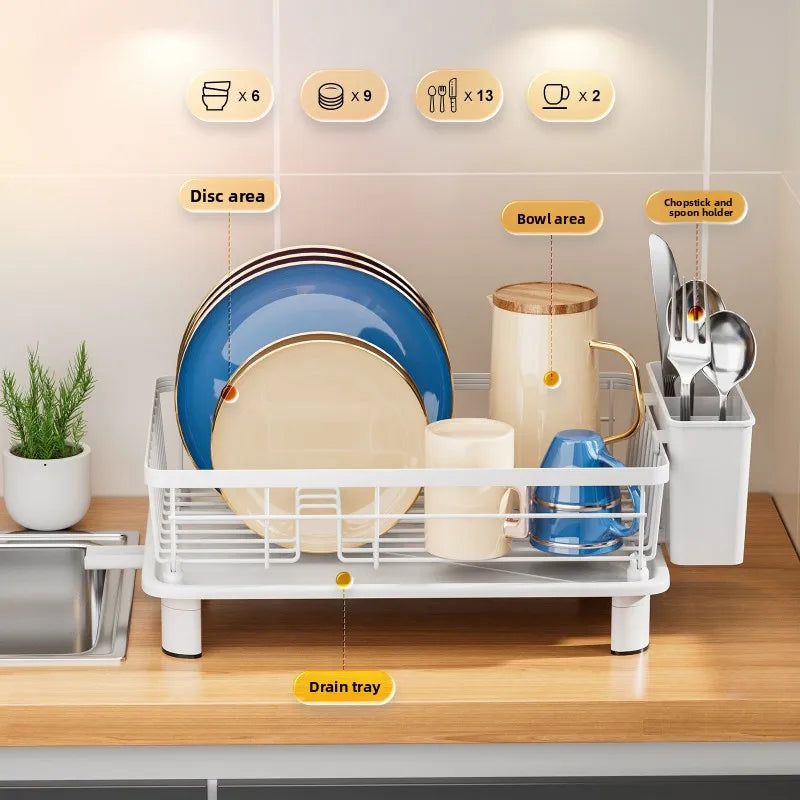 Kitchen Dish Rack Small Volume Dish Rack Sink Multifunctional Tableware Drain Bowl Storage Box Oasis Select
