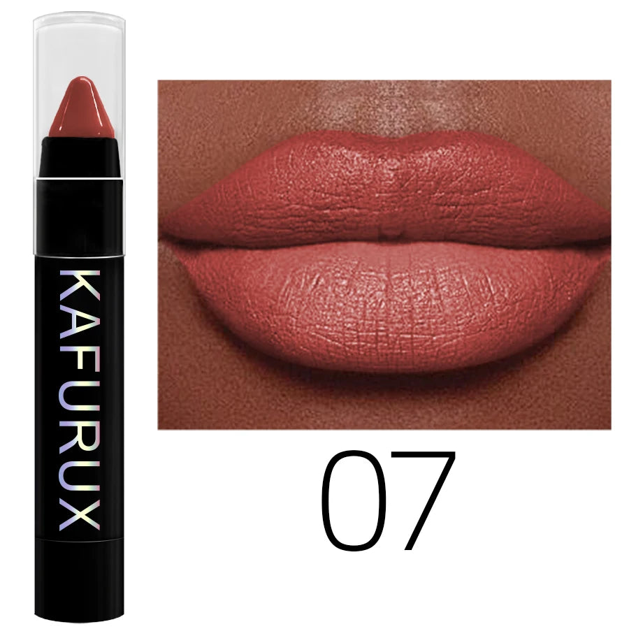 KAFURUX 15-Color Velvet Matte Lip Liner Pencil | Waterproof