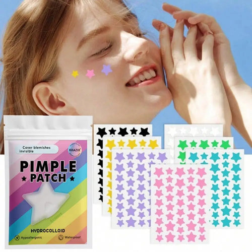 280-Count Star Hydrocolloid Acne Patches – 6 Colors Pimple Patch Hydrocolloid Acne Patch Oasis Select