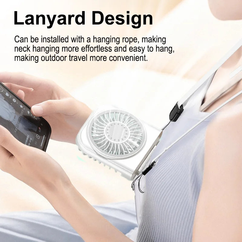 Portable Foldable Handheld Brushless Motor Fan 7-Blade Turbo 4 Speed Quiet Rechargeable Mini Desk Fan for Travel Home Office Oasis Select