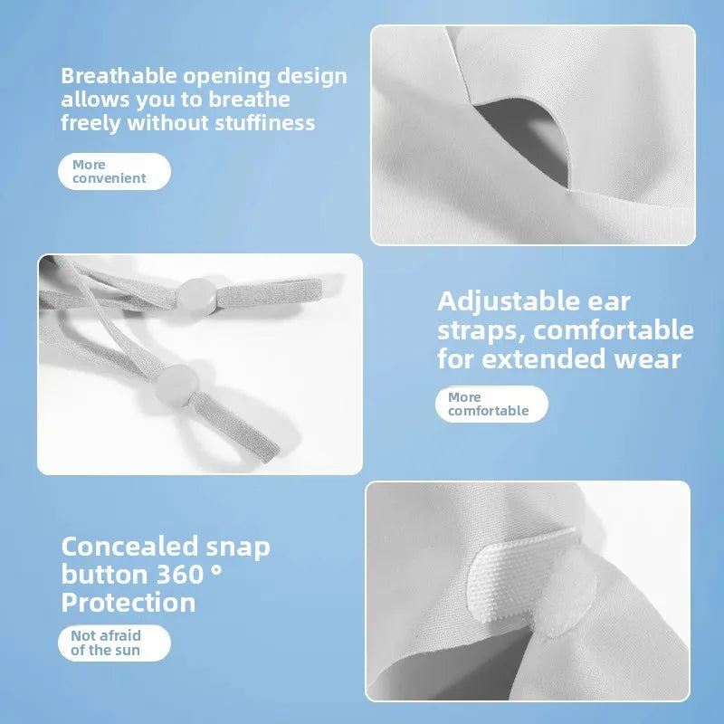 1-10PCS Ice Silk Face Mask Women Cooling Breathable UV Protection Eye Cover Summer Sun Mask Dustproof Stylish Face Gaiter Oasis Select