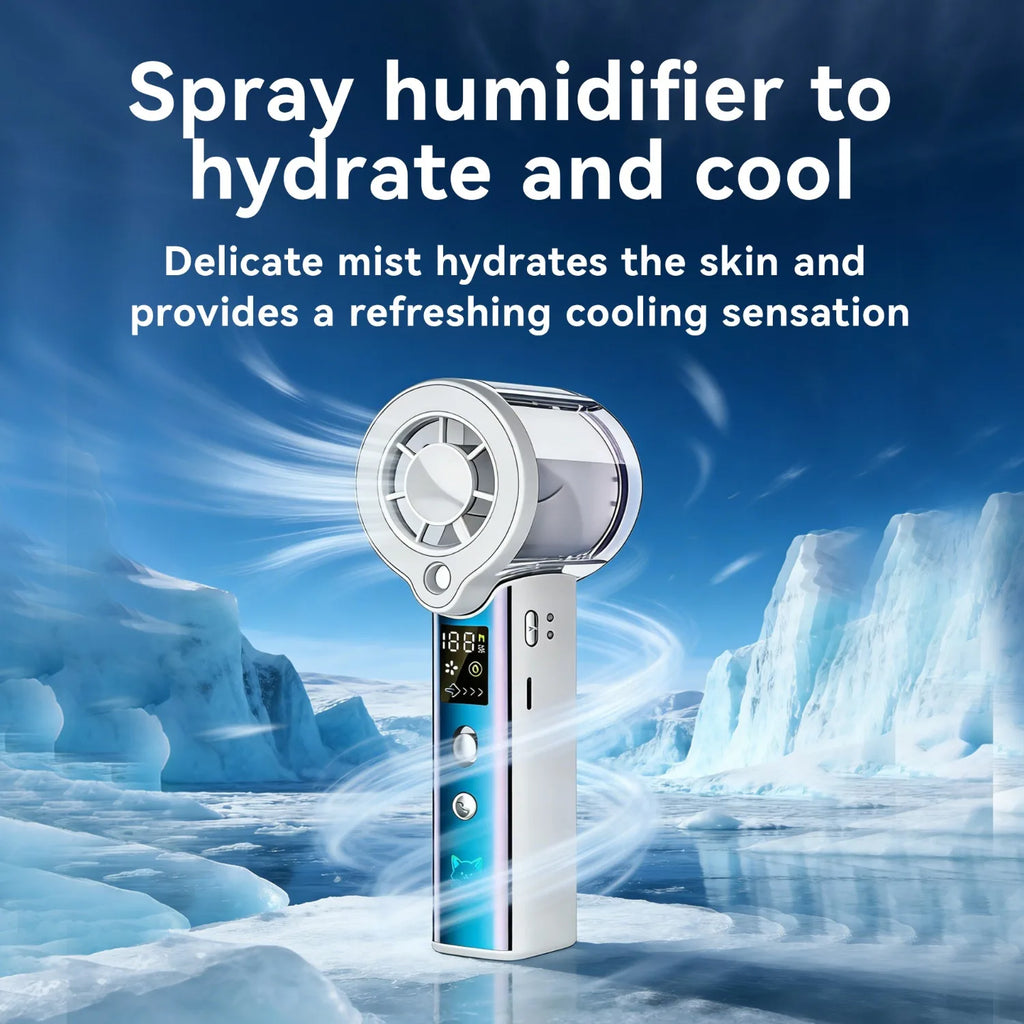 3000 MAh Rechargeable Spray Handheld Fan Cool Laser Graffiti Portable Water Replenishing Spray Fan 100 Speed For Home Outdoor Oasis Select