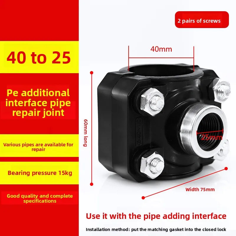 Clamp Saddle Drain Valve 20-50mm Waste Water Pipe Clips dn40 OD Hose Quick Connection Fittings Oasis Select 40x25