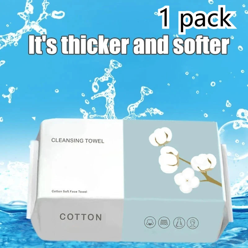 1 Pack of 100pcs Disposable Face Towels, Soft Makeup Remover Wipes, Travel Facial Cleansing Cotton Rounds, Dry & Wet Use Oasis Select 1 pack