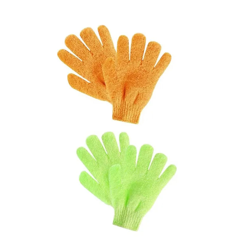 1/2/3pairs Five Fingers Bath Gloves Peeling Exfoliating Household Shower Towel Scrub Body Wash Elastic Wipe Body Cleaning Tools Oasis Select 2pairs mix 5