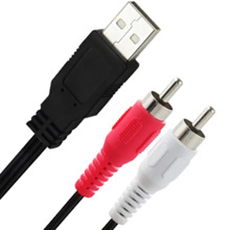  1.5m USB A Male To 2RCA Composite Sound Video Converter Cable Accessories For Streaming Media Camcorder To PC Sound Transfer Oasis Select
