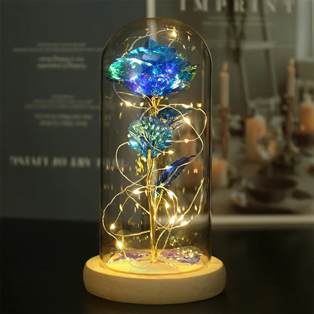 Galaxy Rose Artificial Flowers Beauty and the Beast Rose Wedding Decor Creative Valentine's Day Mother's Gift Oasis Select style 2