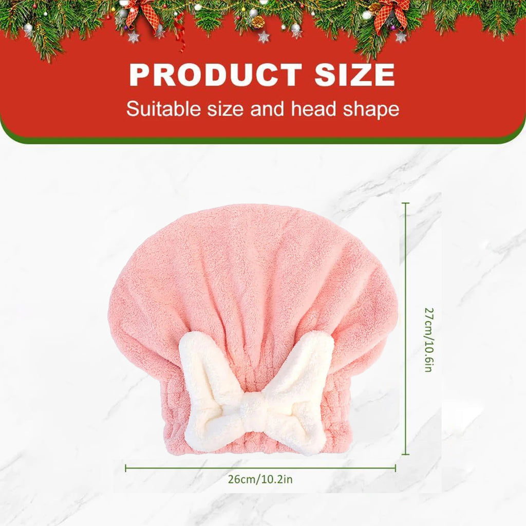 Microfiber Hair Drying Towels Head Wrap with Bow-Knot Shower Cap Hair Turban HairWrap Bath Cap for Curly Long Wet Hair Gift Oasis Select 1PC Pinks
