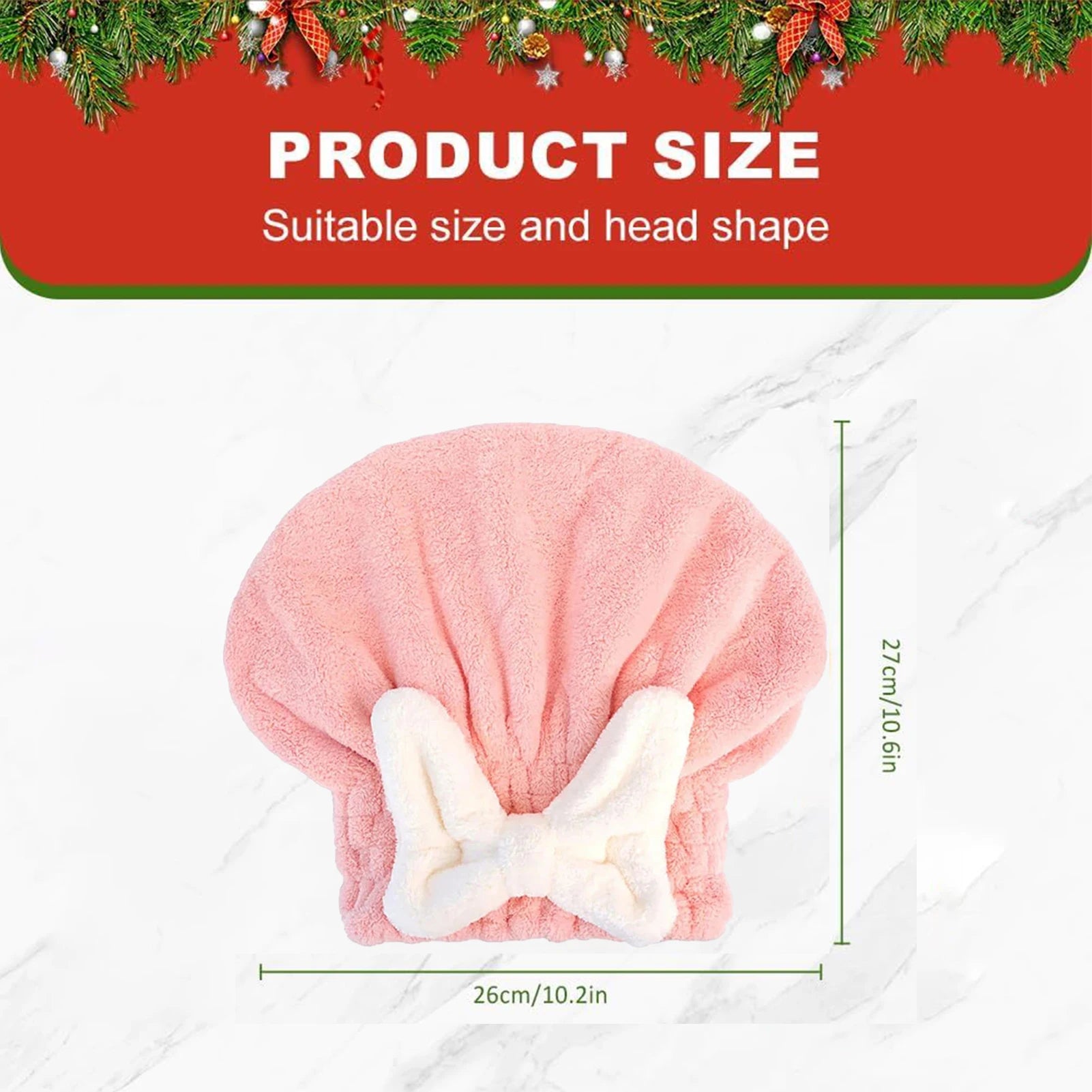 Microfiber Hair Drying Towels Head Wrap with Bow-Knot Shower Cap Hair Turban HairWrap Bath Cap for Curly Long Wet Hair Gift Oasis Select 1PC Pinks