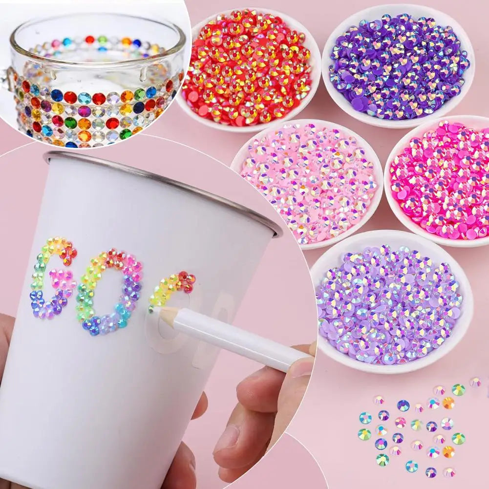 1Set 24/40 Grid 3mm Mixed Color Resin Drill AB Rhinestone Set For Nail Art Charms Colorful DIY Decoration Clothing Crafts Oasis Select