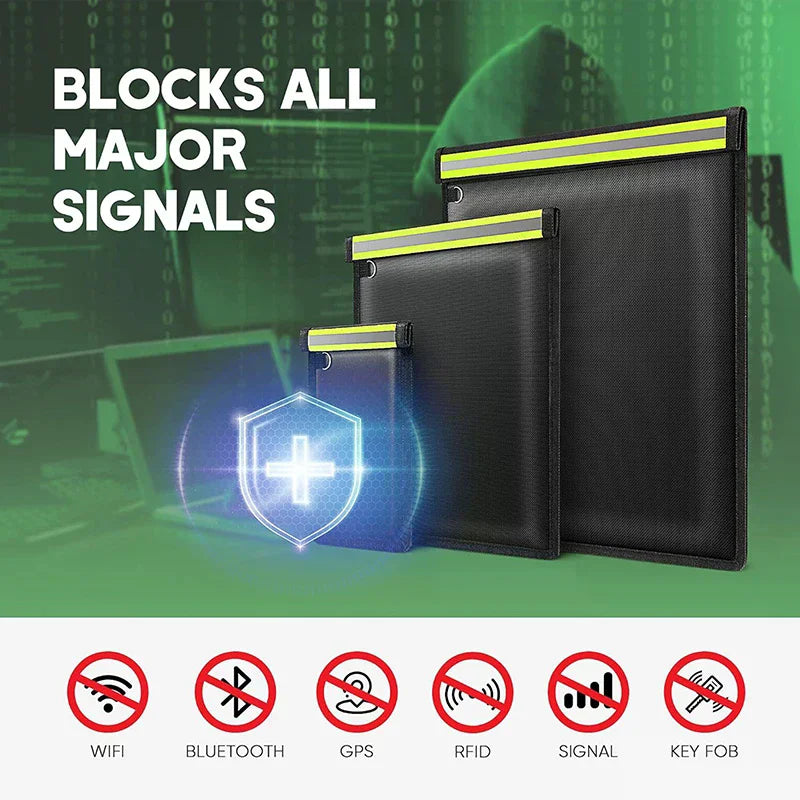 3PCS Faraday Bag Notebook Ipad Signal Blocking Rfid Shielding Phone Bag Anti-Radiation Car Key Radiation Protection Storage Bag Oasis Select