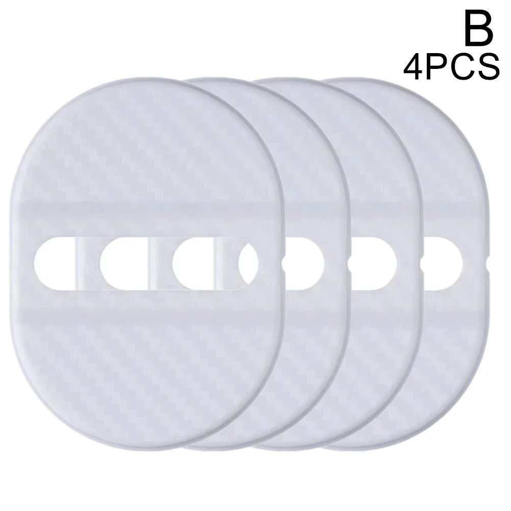 4Pcs Carbon Fiber Door Lock Covers | Peel & Stick Car Protectors