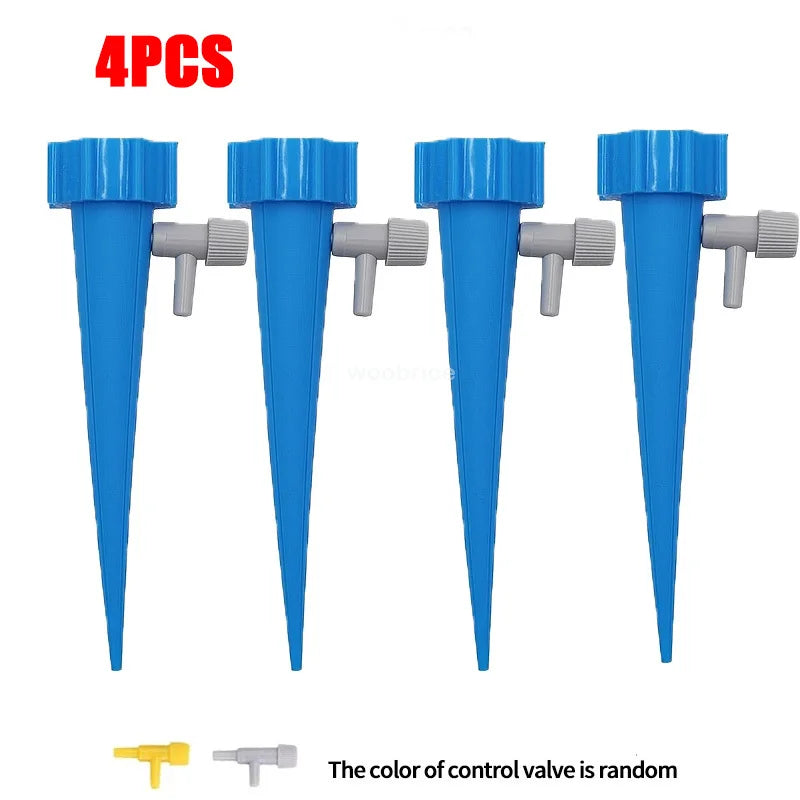 Automatic Drip Plants Irrigation Drip Irrigation Garden Watering System Garden Plant Self Watering Kits Insert Watering Devices Oasis Select 4PCS-Blue