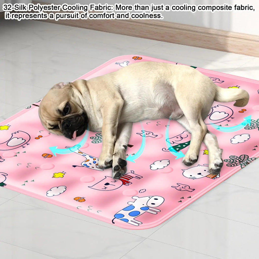 Summer Mat Pet Cooling Ice Blanket Mat Moisture Proof Dog Floor Sofa Cushion Skin Friendly Cat Sleep Breathable Pet Bed Covers Oasis Select