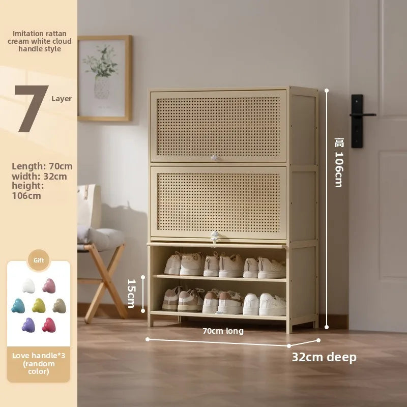 Cabinet household door against the wall large capacity entrance entrance entrance integrated solid wood storage shoe rack Oasis Select Seven floors 70