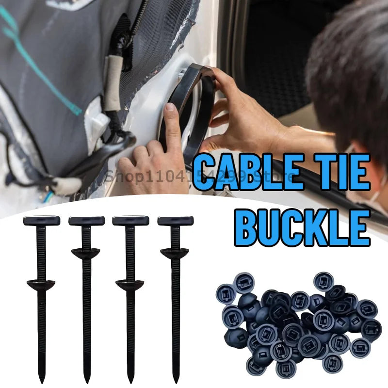 Upgraded Nylon Cable Ties, Self-Locking T Rivet Zip Ties Kit for Car Fender Trunk Bumper Repair, Home & Garage Automotive Oasis Select