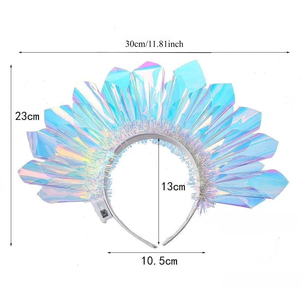 Glowing Laser Headband Light Up Hair Hoop Colorful LED Party Accessories for Halloween Christmas Stage Show Decoration Gift Oasis Select