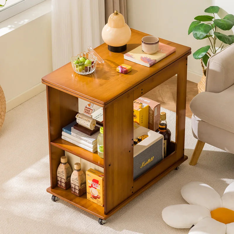 Nordic style solid wood folding movable coffee table side table rectangular chess table small apartment dining table Oasis Select