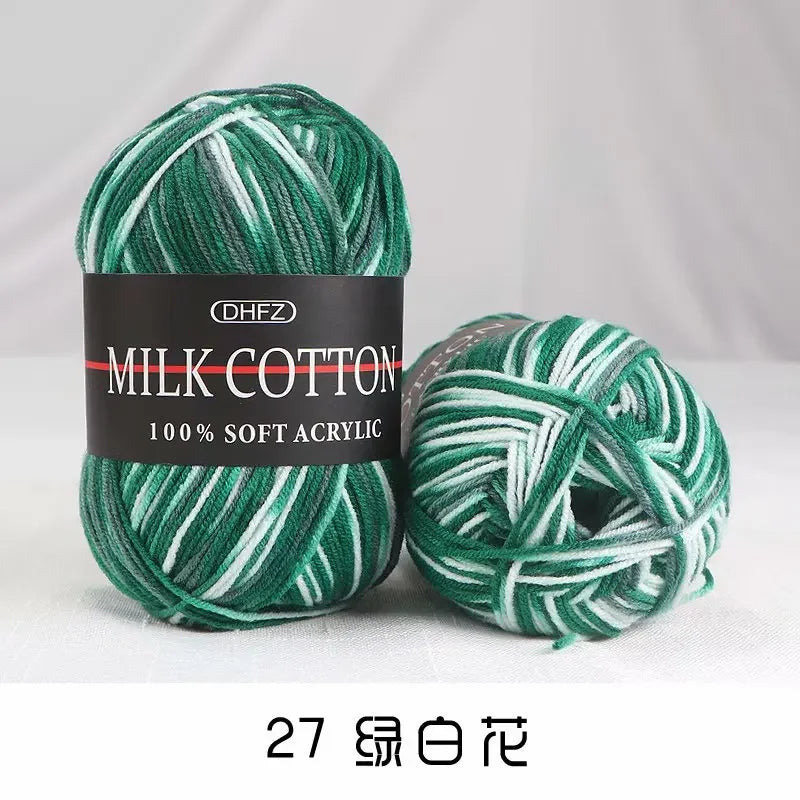 DIY Three Strands Graded Section Dyed Wool Medium Fine Cotton Thread
